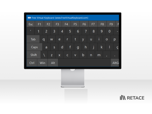 Interface do teclado virtual do Windows